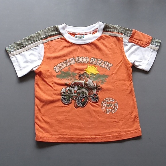 Vintage Scooby-Doo Wear Boys Orange & Khaki Green Safari T-Shirt & Short… - Picture 2 of 11